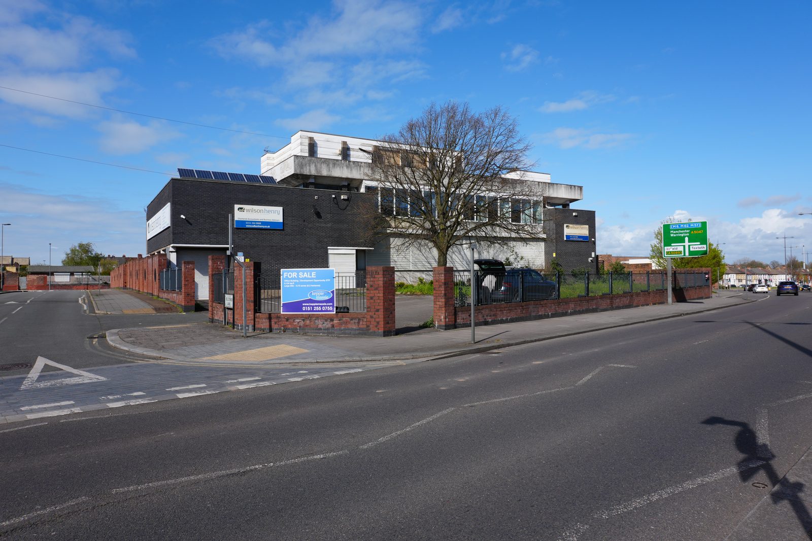 Front elevation — car park and entrance