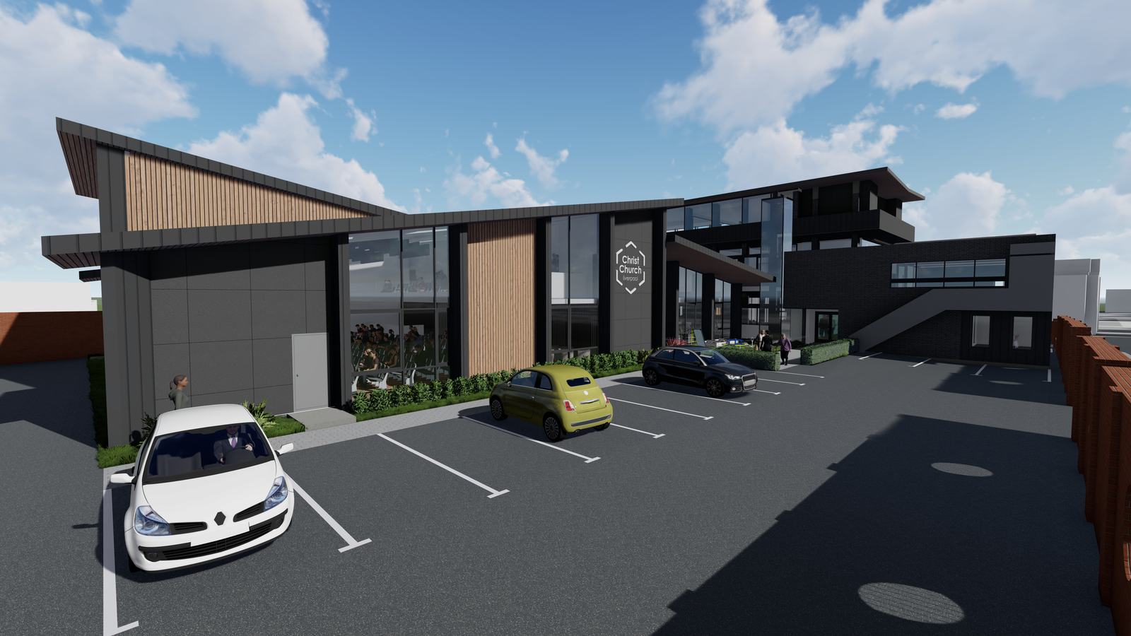 Proposed entrance and parking area