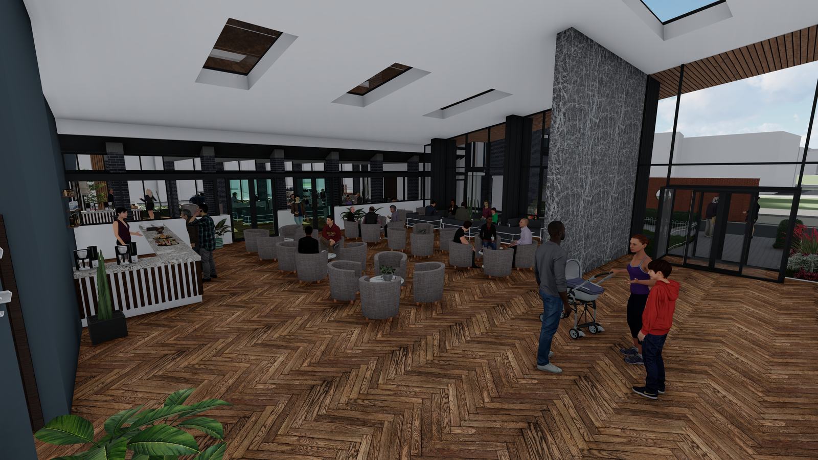 Proposed shared space with seating