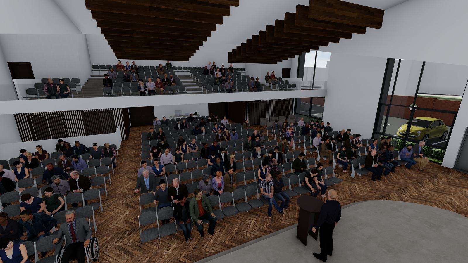 Proposed auditorium and balcony seating
